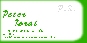 peter korai business card